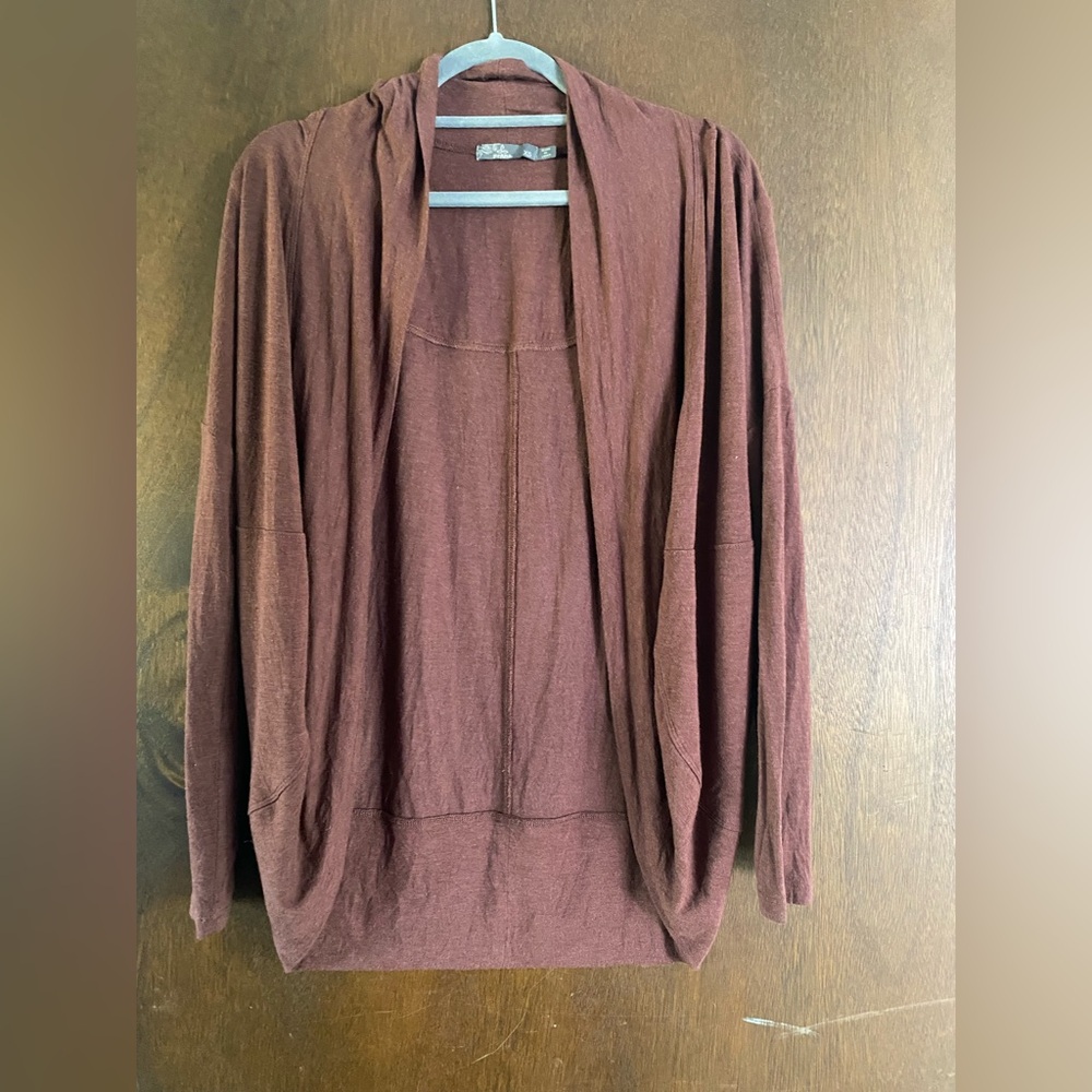 Prana Women's Soft Warm Brown Open Front Cardigan size XS